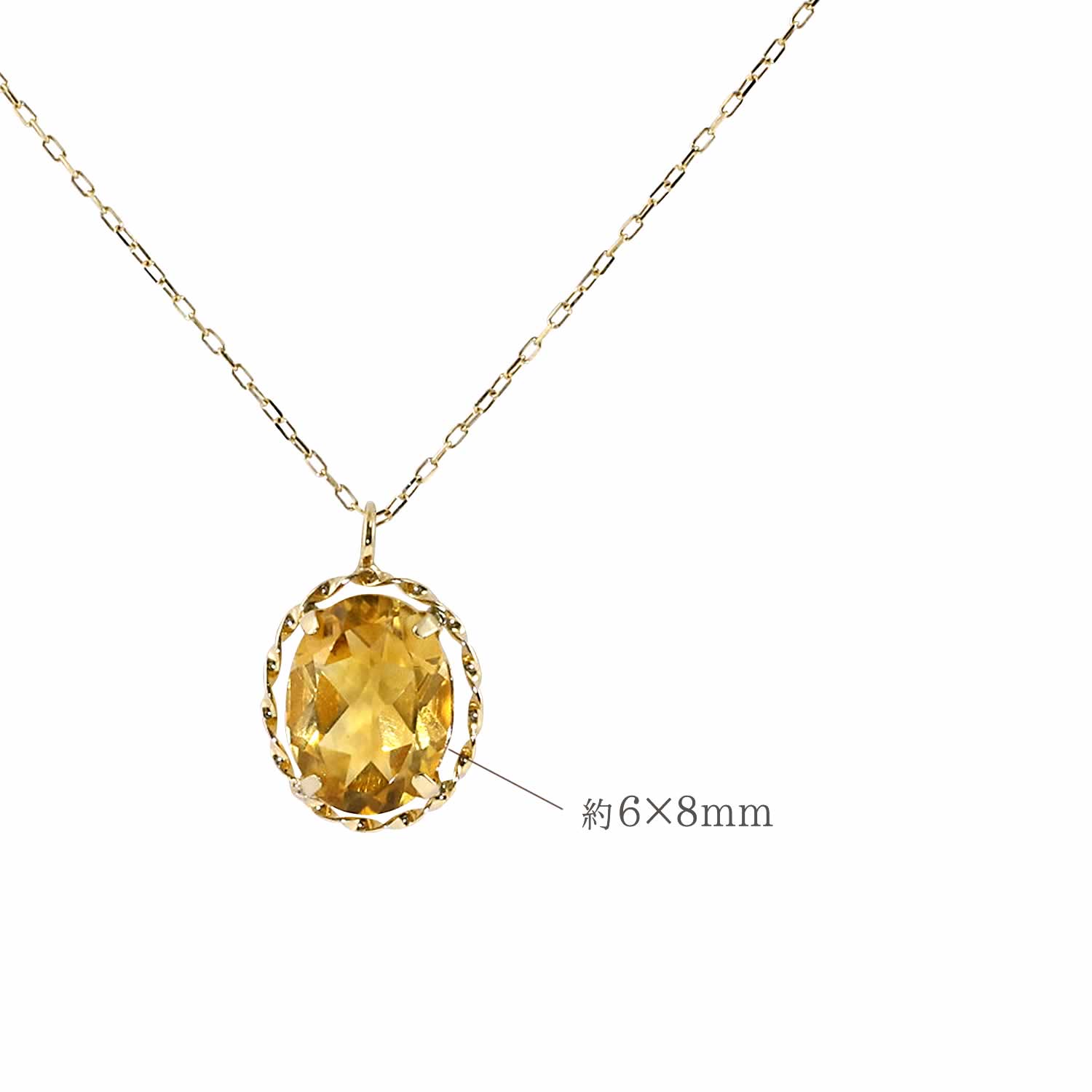 <br>K18WGシトリンネックレス7.75ct ソ/ネックレス/Aランク/62