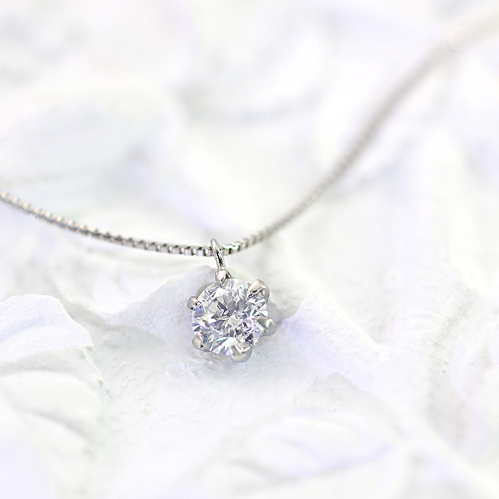 Pt900 4月誕生石 ダイヤモンド 0.3ct ネックレス プラチナ900 贈り物に ...